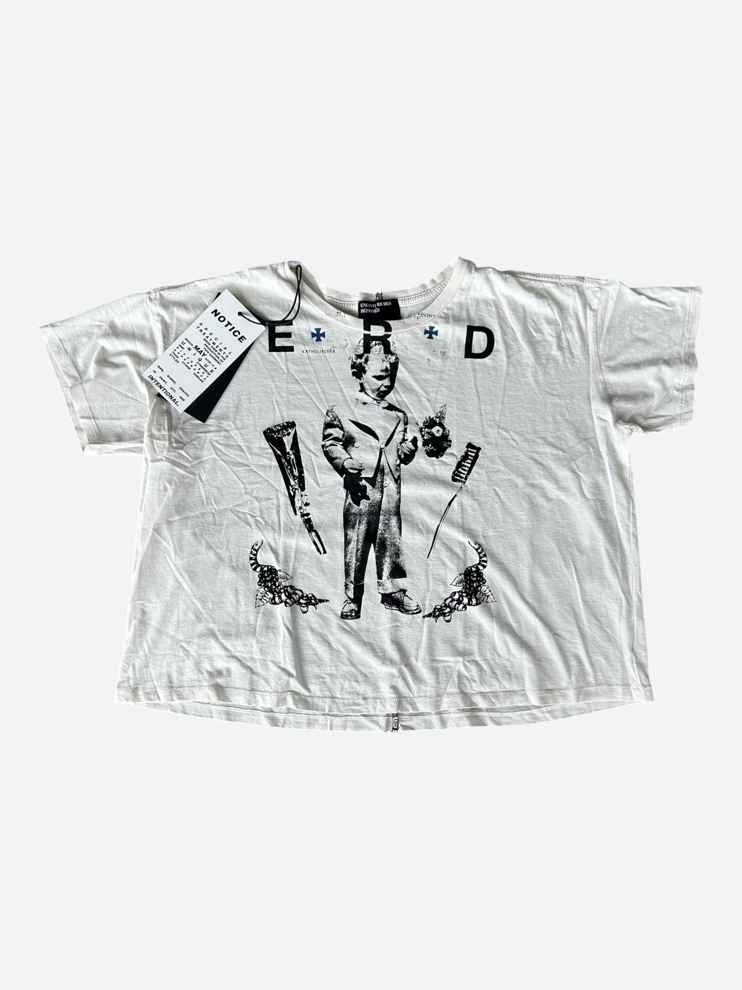 Enfants Riches Deprimes White & Black Katholisches Toothbrush T-Shirt