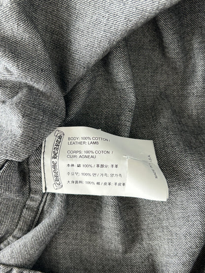 Chrome Hearts Washed Black Cross Patch Denim Shirt