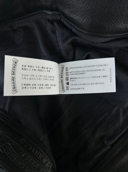 Chrome Hearts Black & Multicolor Star Patch Leather Pants