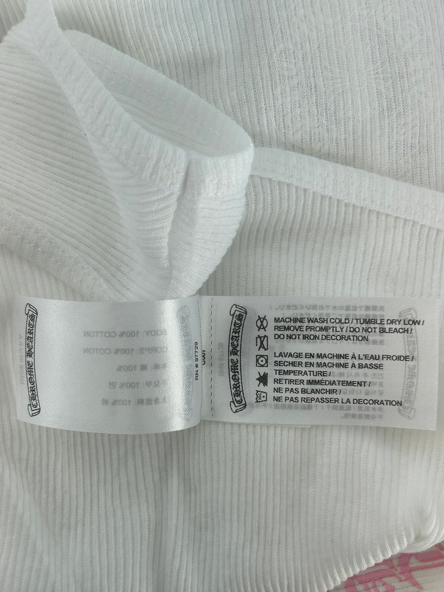 Chrome Hearts White & Pink T-Bar Logo Tank Top