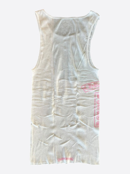 Chrome Hearts White & Pink T-Bar Logo Tank Top