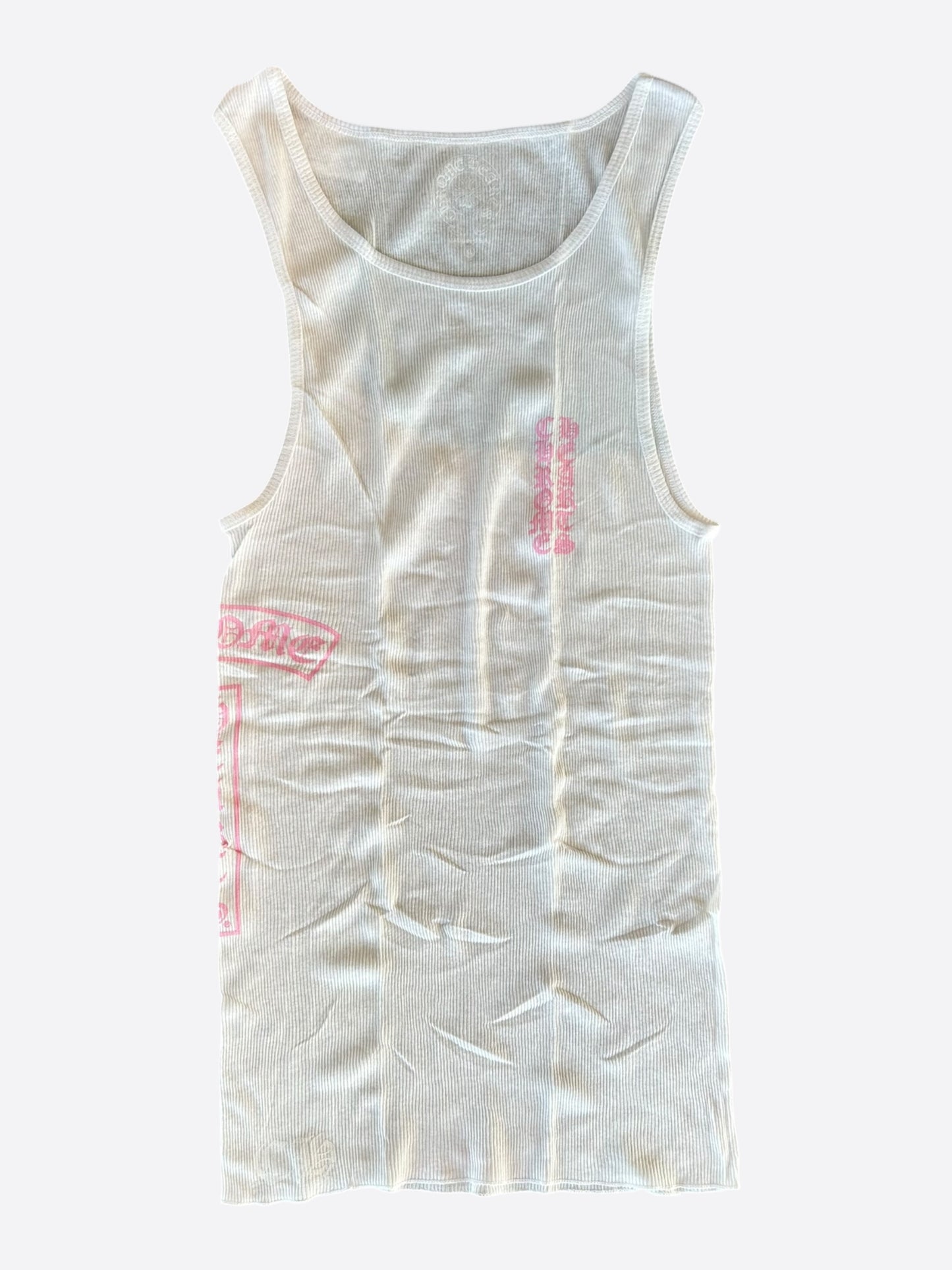 Chrome Hearts White & Pink T-Bar Logo Tank Top
