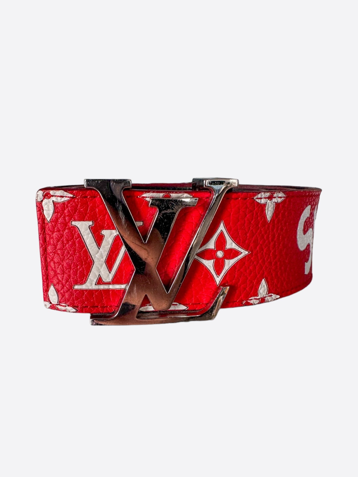 Louis Vuitton Supreme Red & White Monogram Belt