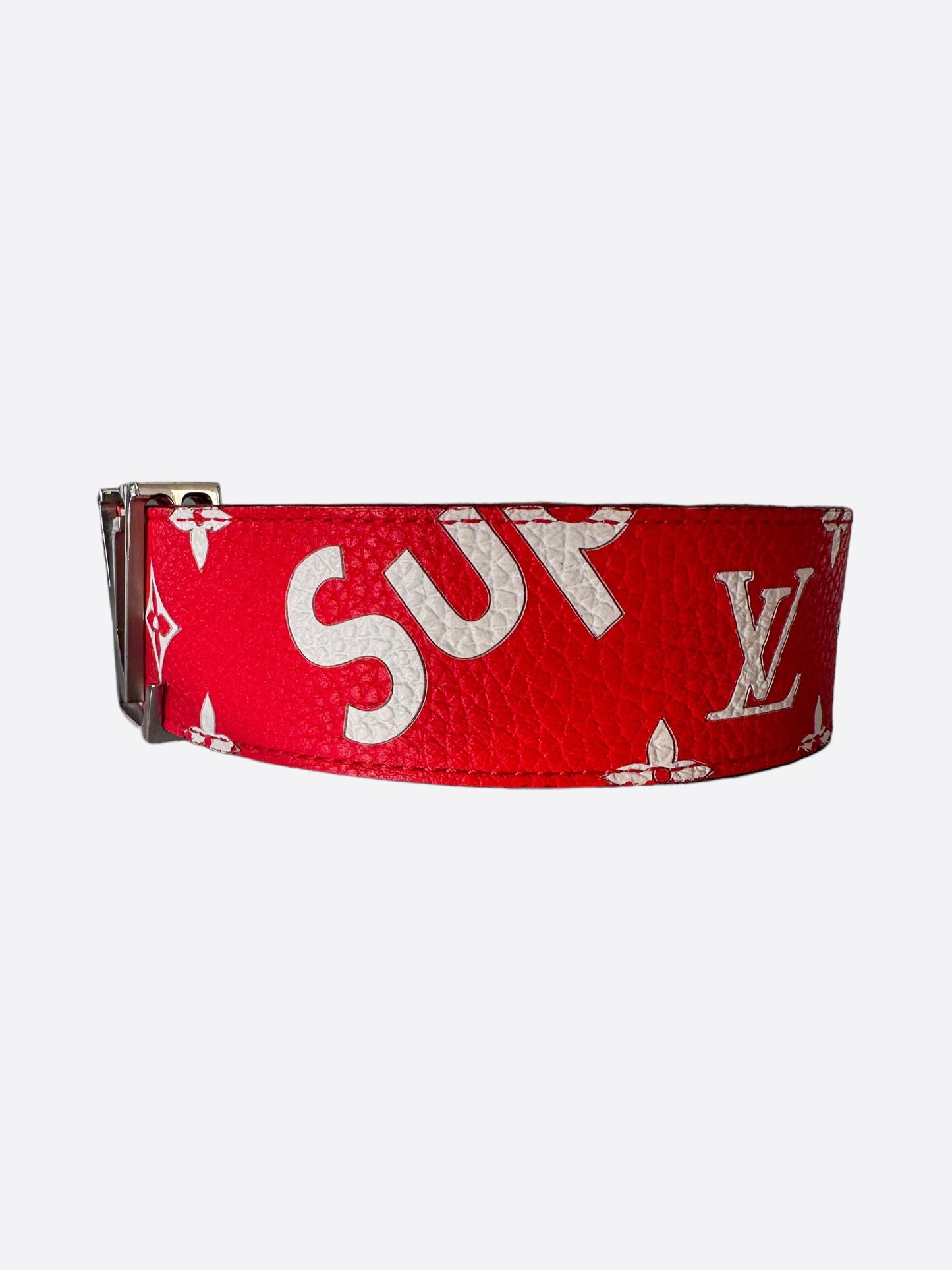 Louis Vuitton Supreme Red & White Monogram Belt