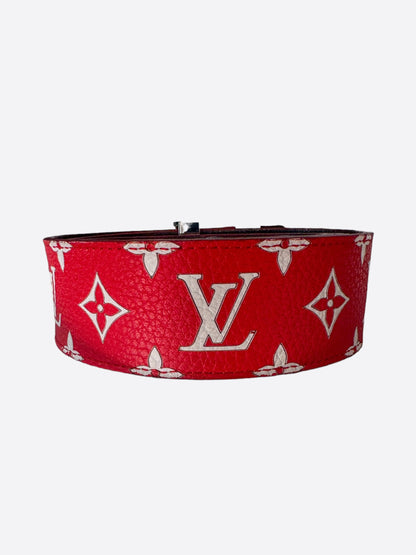 Louis Vuitton Supreme Red & White Monogram Belt