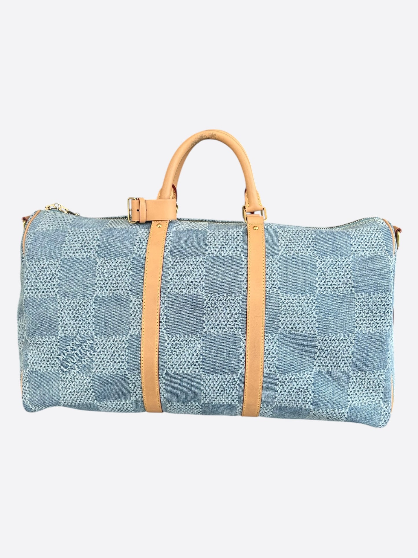 Louis Vuitton Blue Denim Damier Keepall 50