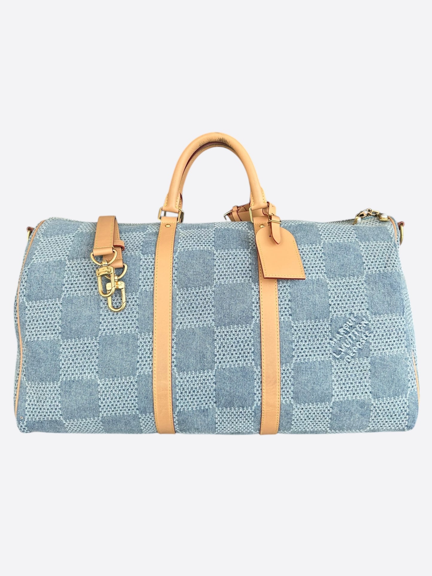 Louis Vuitton Blue Denim Damier Keepall 50