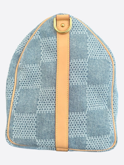 Louis Vuitton Blue Denim Damier Keepall 50