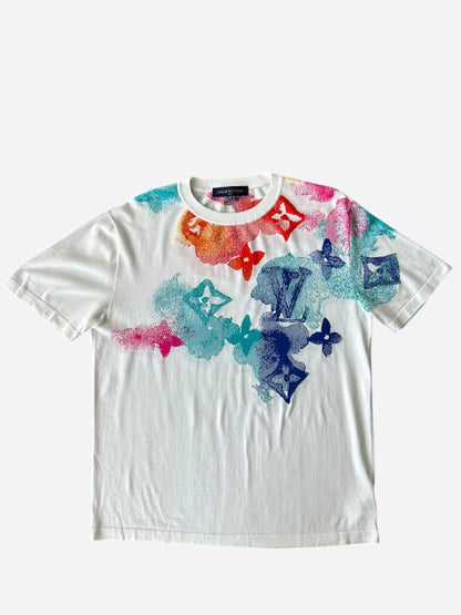 Louis Vuitton White Multicolor Watercolor Monogram T-Shirt