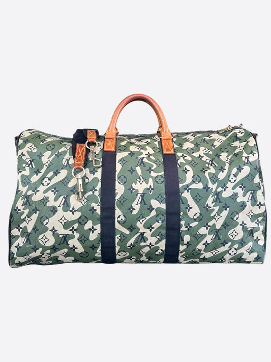 Louis Vuitton Takashi Murakami Camo Monogram Keepall 55