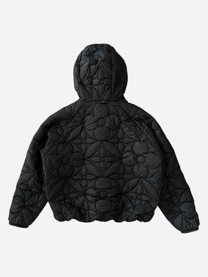 Louis Vuitton Black Flower Monogram Reversible Puffer Jacket