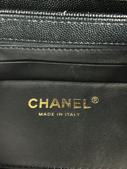 Chanel Black Caviar Quilted Handy Box Vanity Bag