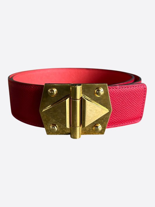 Hermes Red & Gold Collier De Chien Belt