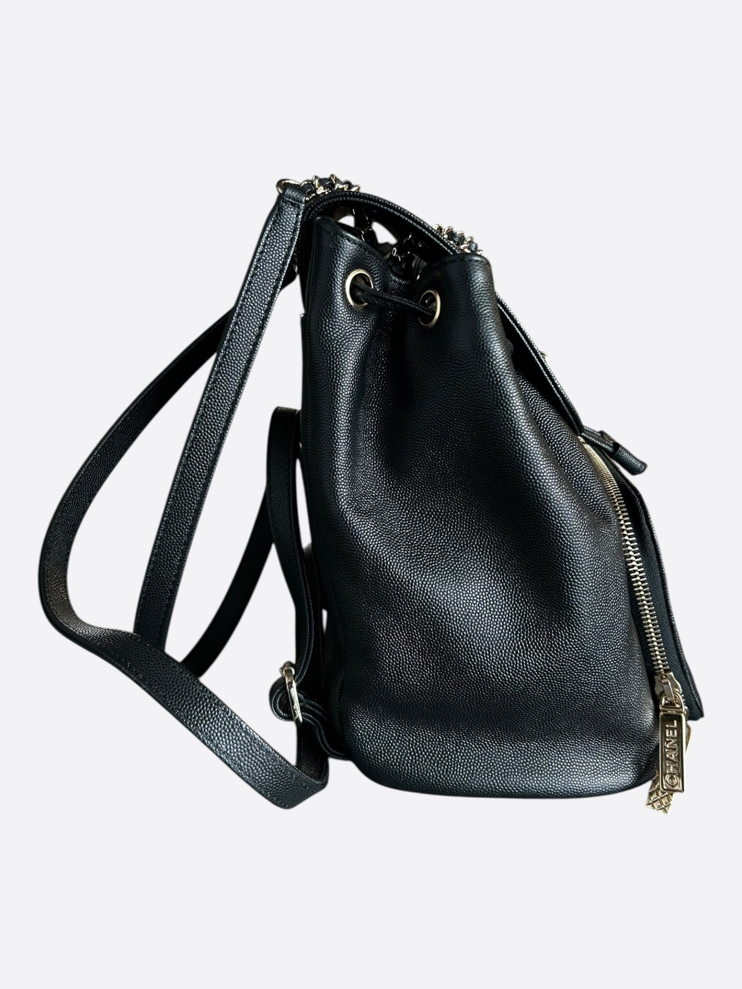 Chanel Black Caviar Quilted Business Affinity Backpack