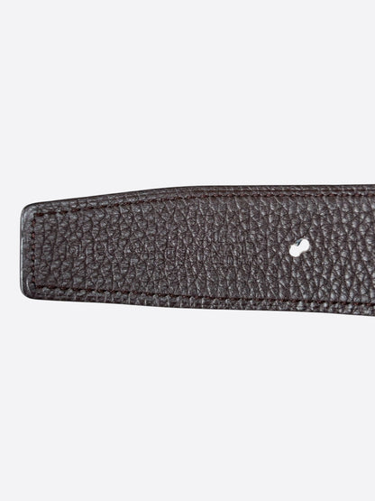 Hermes Black & Brown Gold Chaine d'Ancre Reversible Belt
