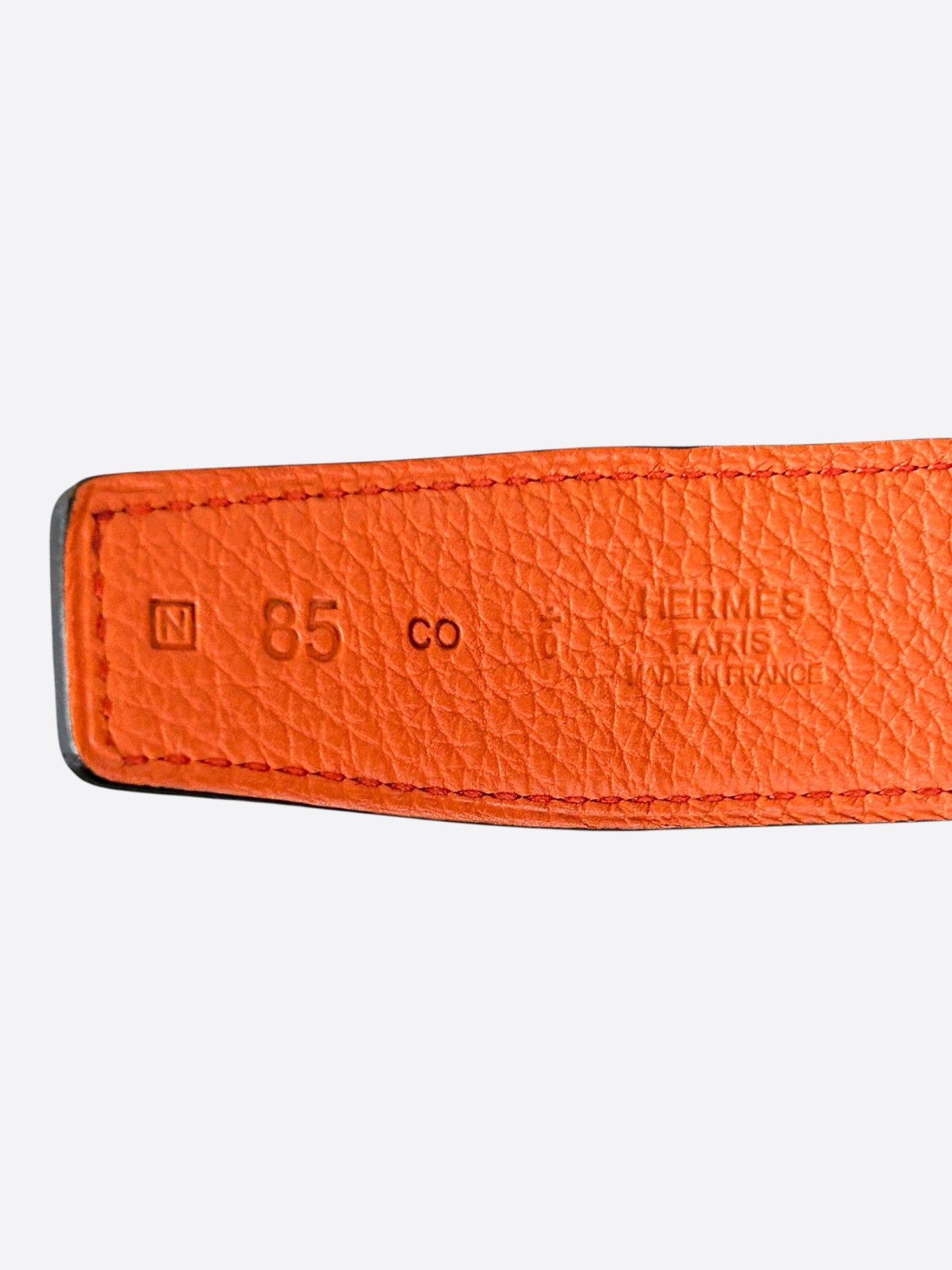 Hermes Black & Orange Gold Gamma Reversible Belt