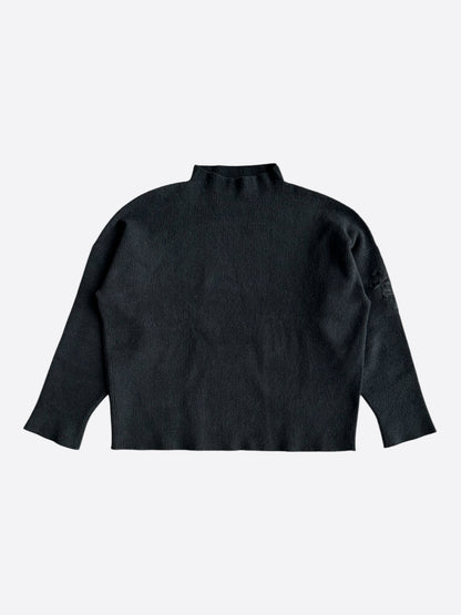 Chrome Hearts Black Ponyhair Cross Patch Knitted Sweater