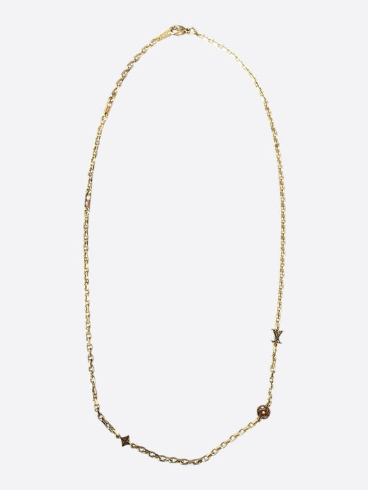 Louis Vuitton Gold Monogram Charm Necklace