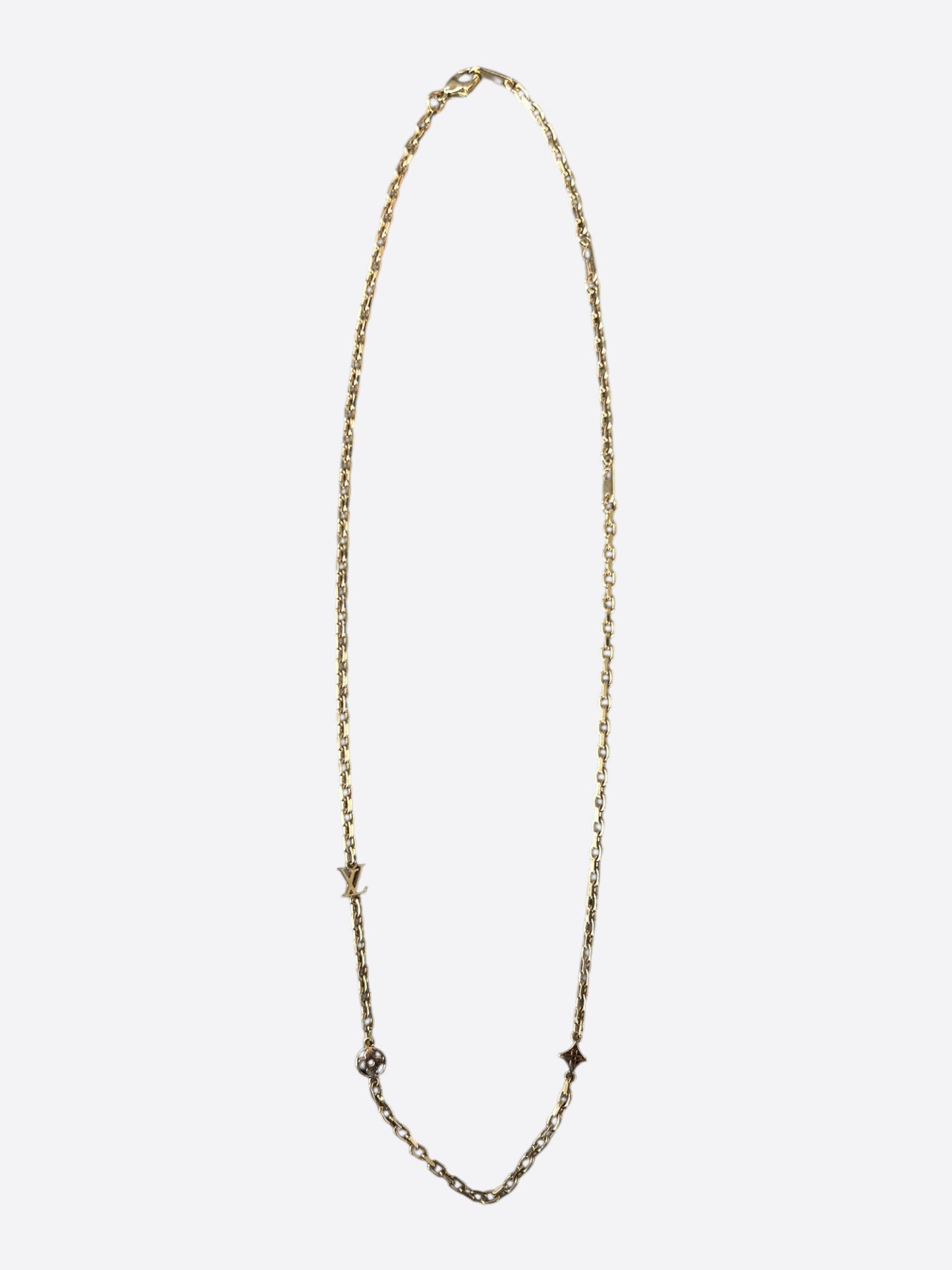 Louis Vuitton Gold Monogram Charm Necklace