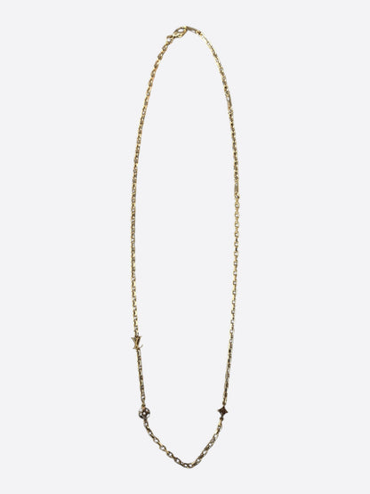 Louis Vuitton Gold Monogram Charm Necklace