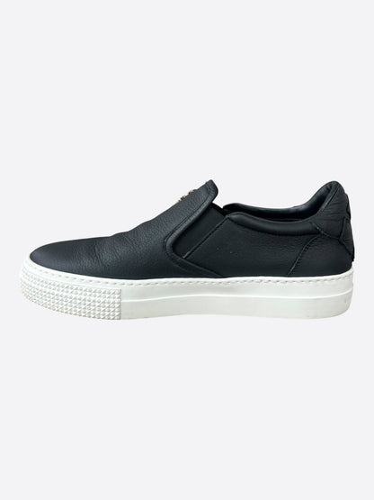 Chrome Hearts Black Leather Dagger Slip On Sneakers
