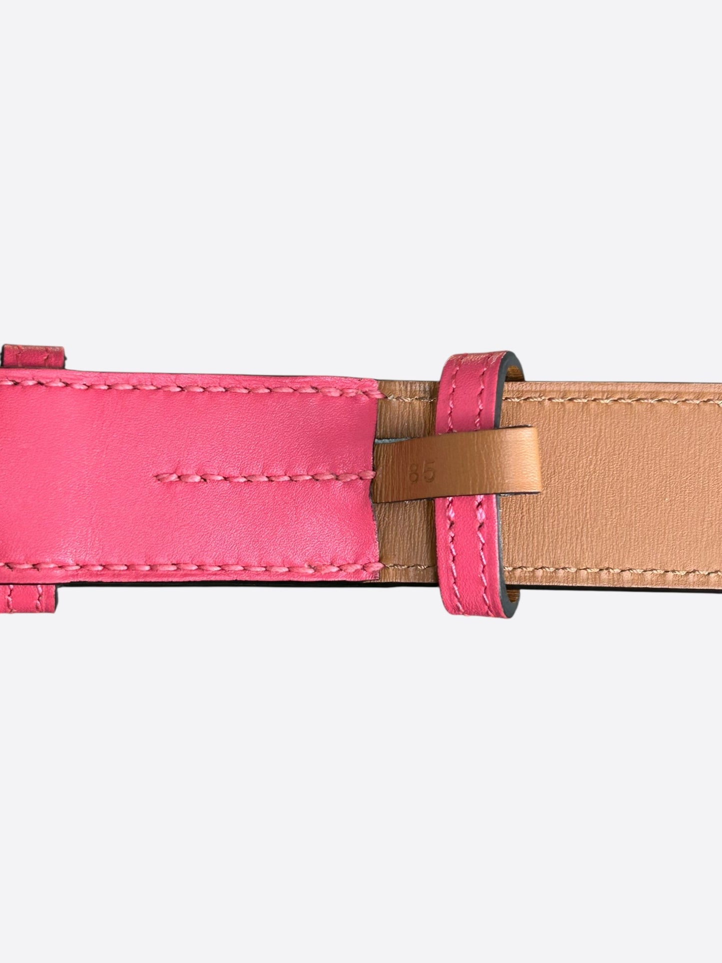 Hermes Pink Swift & Palladium Etriviere Belt