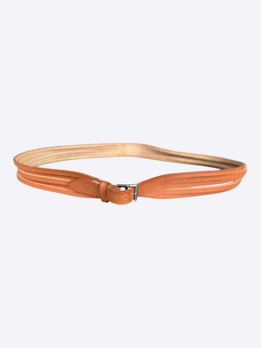 Hermes Brown Swift & Palladium Stirrup Multi-Strand Belt