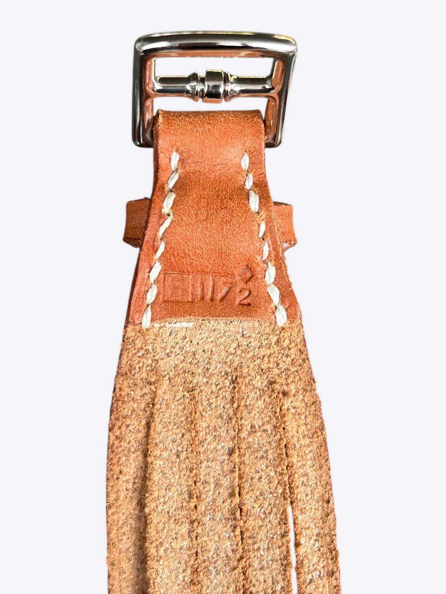 Hermes Brown Swift & Palladium Stirrup Multi-Strand Belt