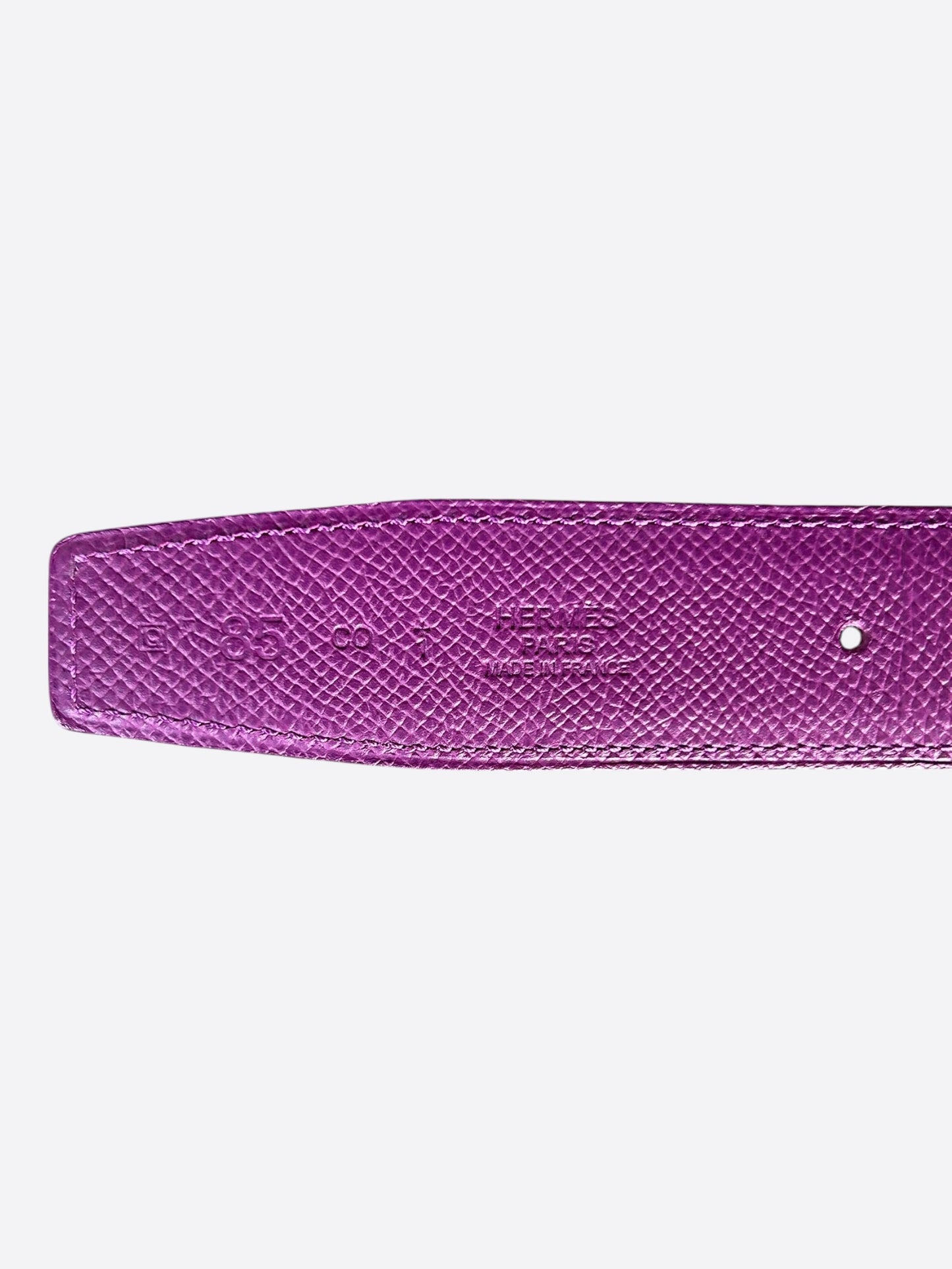 Hermes Purple & Pink Palladium Gamma Reversible Belt