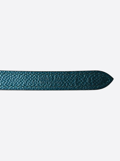 Hermes Blue & Navy Palladium Gamma Reversible Belt