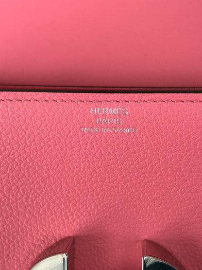 Hermes Pink Epsom & Palladium Hardware 2002 Wallet