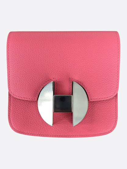 Hermes Pink Epsom & Palladium Hardware 2002 Wallet