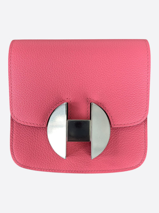 Hermes Pink Epsom & Palladium Hardware 2002 Wallet