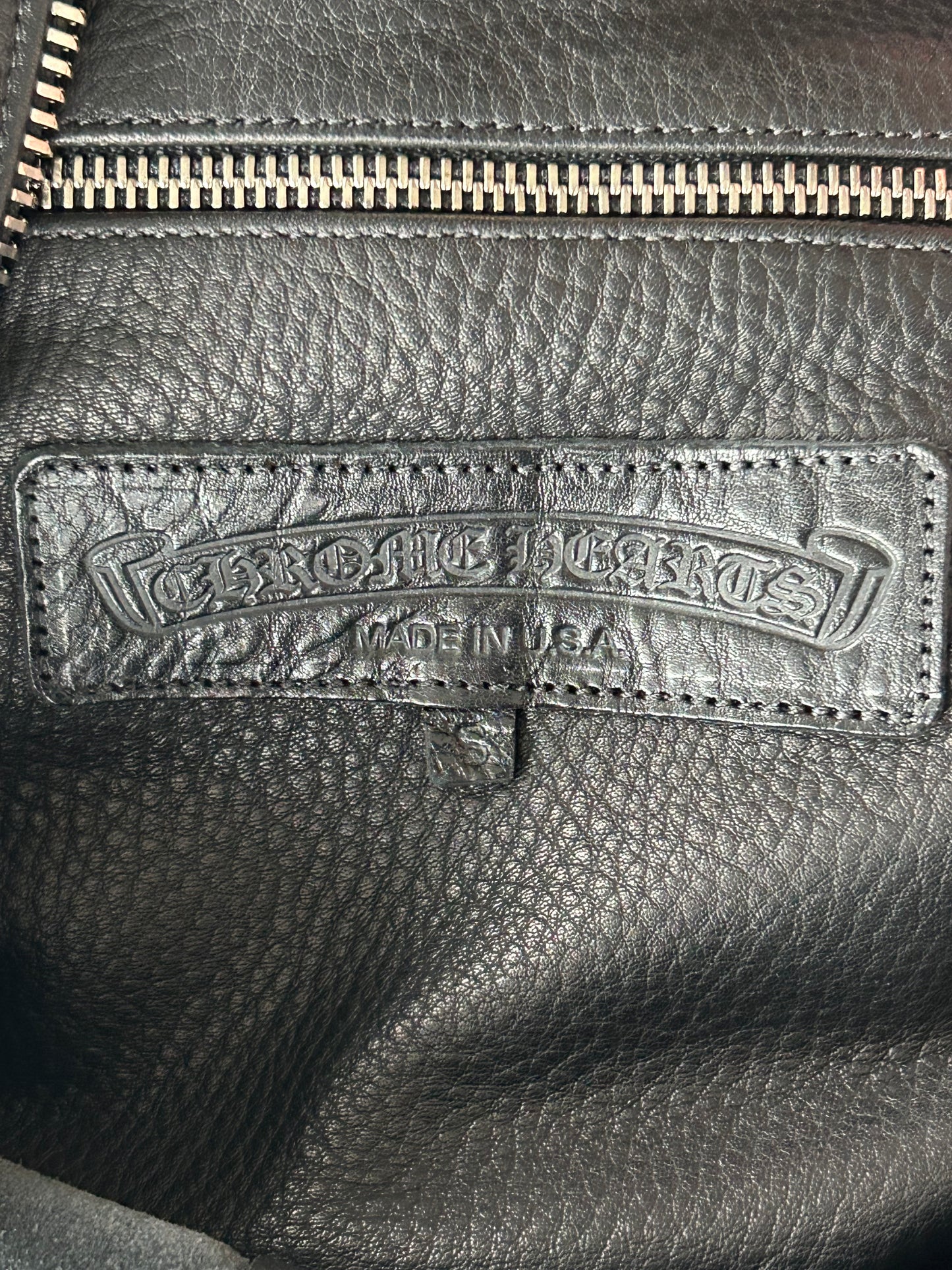 Chrome Hearts Black Fleur Leather Duffel Bag