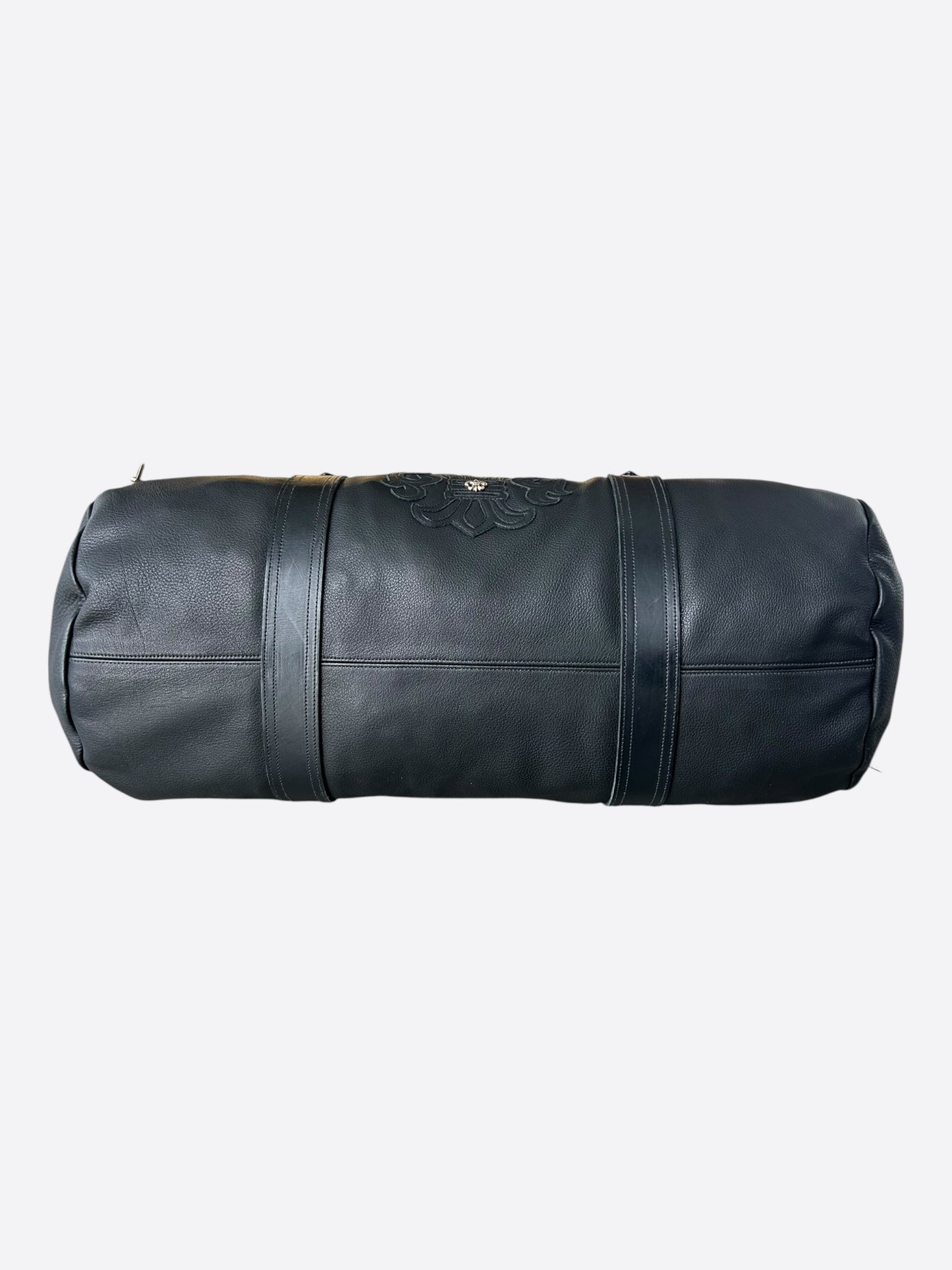 Chrome Hearts Black Fleur Leather Duffel Bag