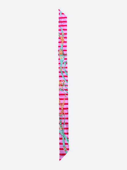 Hermes Pink Brides De Gala Striped Twilly