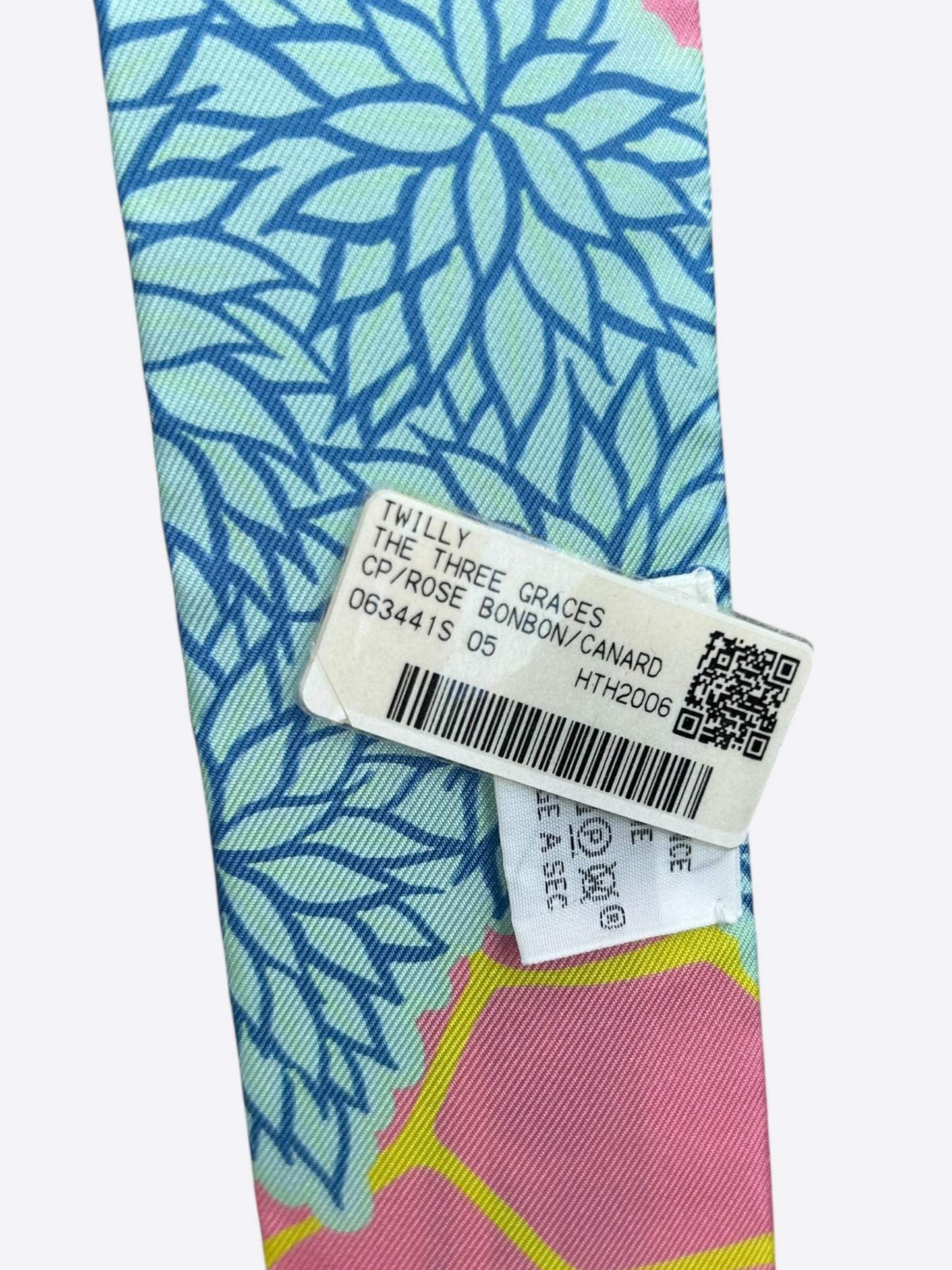Hermes Pink & Blue The Three Graces Twilly