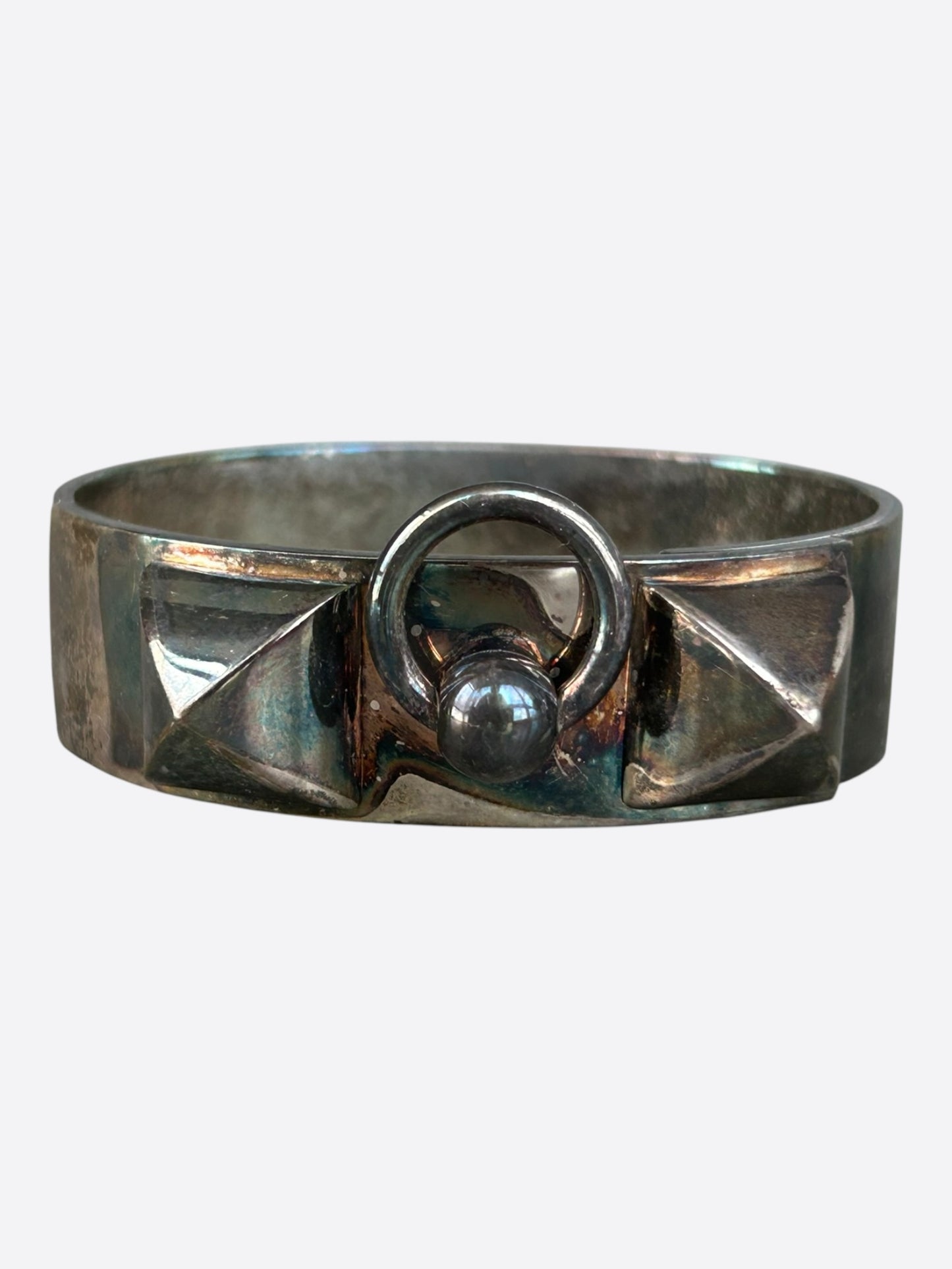 Hermes Silver Collier De Chien Bracelet