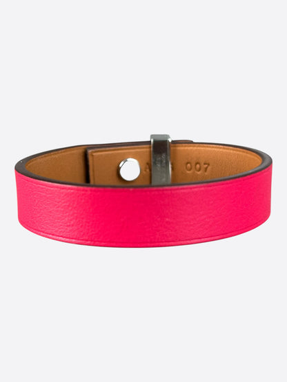Hermes Pink Swift & Palladium Hardware Kelly Bracelet