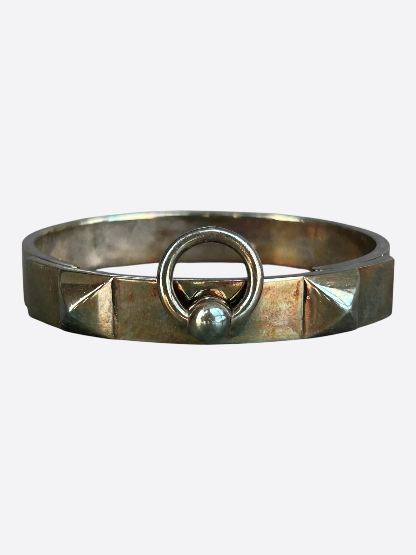 Hermes Silver Collier De Chien Bracelet