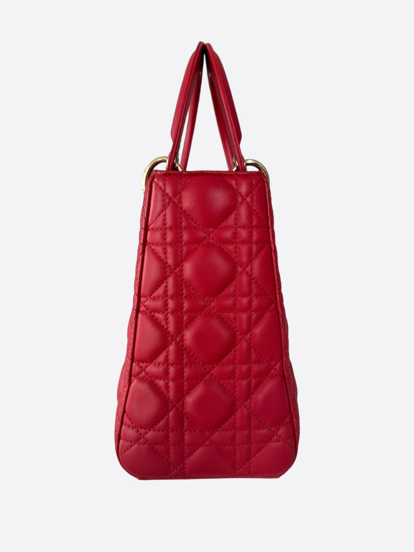 Dior Cherry Red Medium Lady Dior Bag