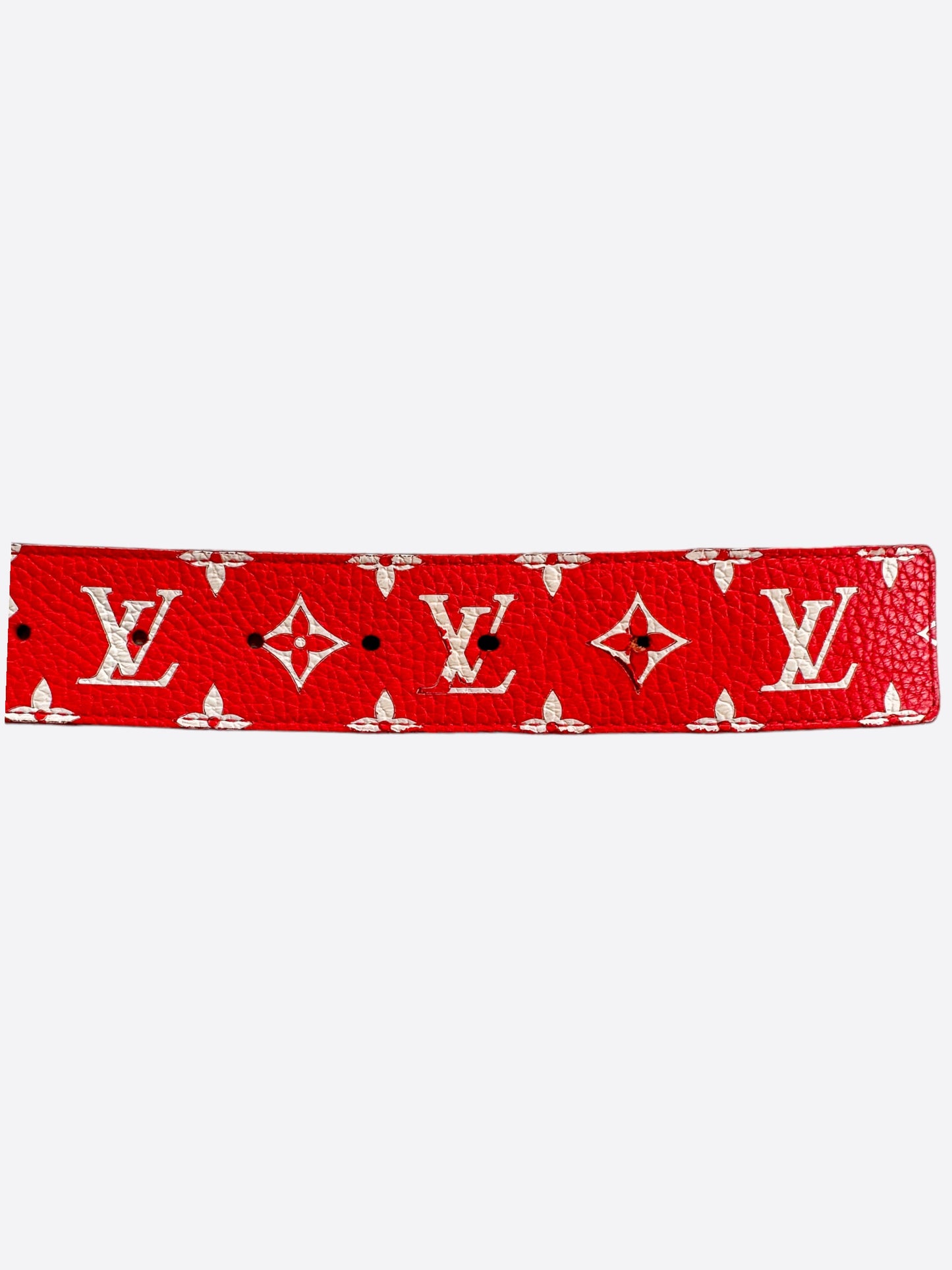 Louis Vuitton Supreme Red & White Monogram Belt