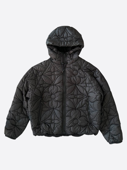 Louis Vuitton Black Flower Monogram Reversible Puffer Jacket