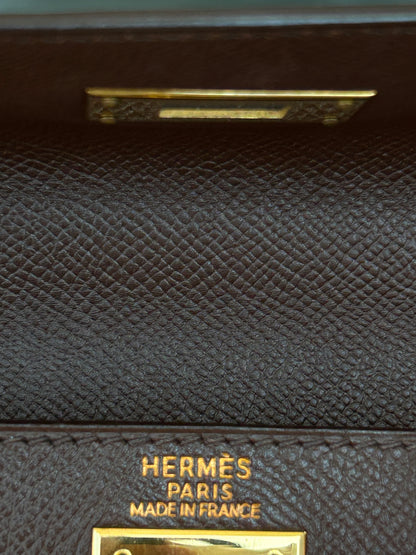Hermes Dark Brown Epsom & Gold Hardware Kelly 28