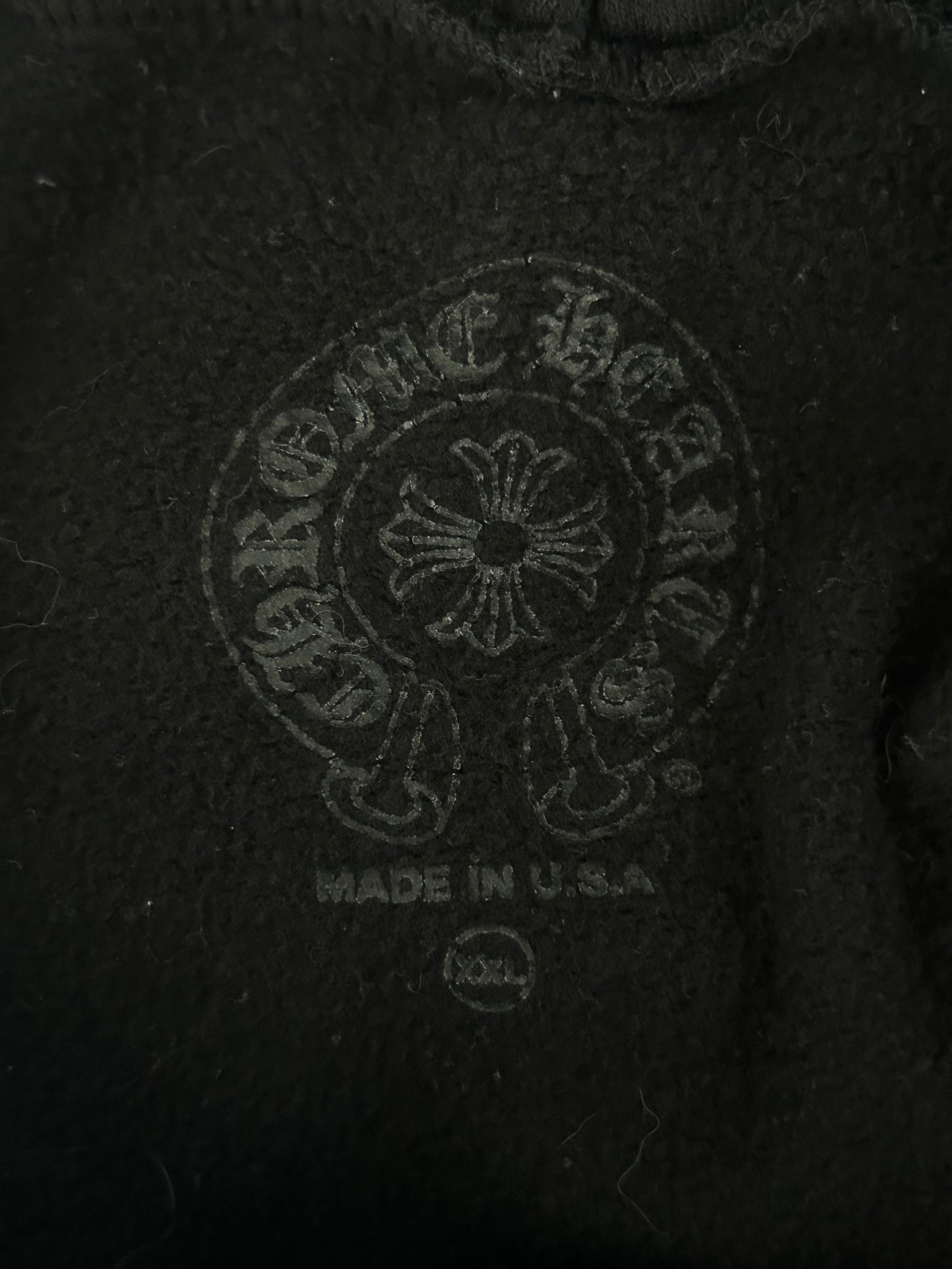 Chrome Hearts Black & White Miami Horseshoe Logo Zip Up Hoodie