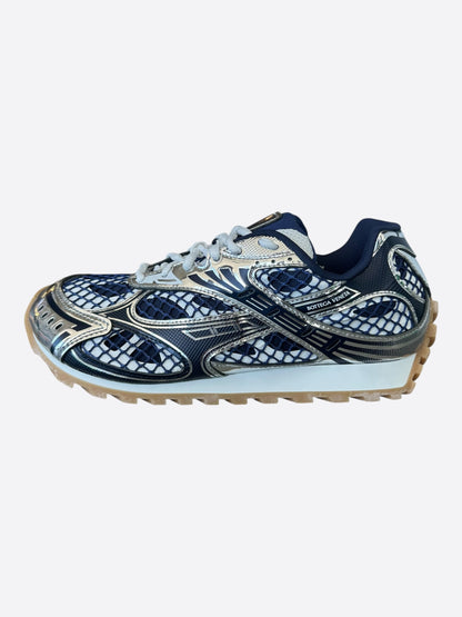 Bottega Veneta Dark Blue & Silver Orbit Sneakers