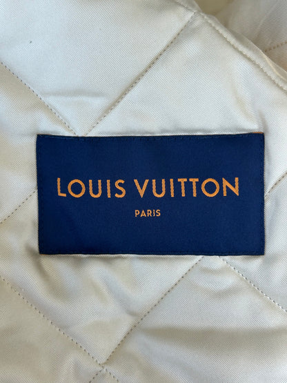 Louis Vuitton Blue Monogram Distressed Floral Workwear Jacket