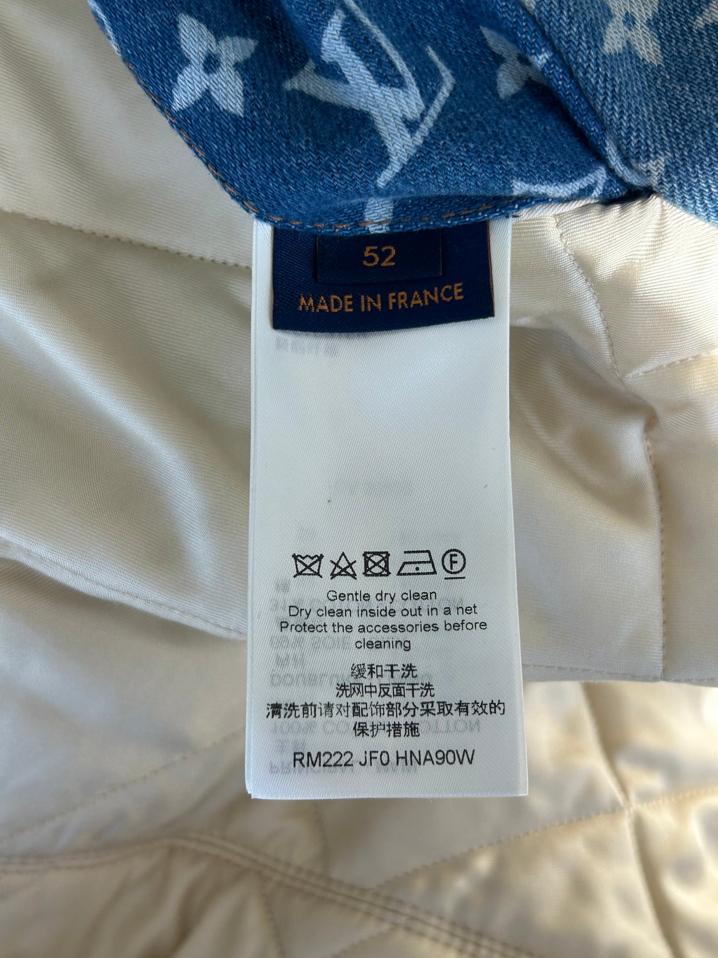 Louis Vuitton Blue Monogram Distressed Floral Workwear Jacket