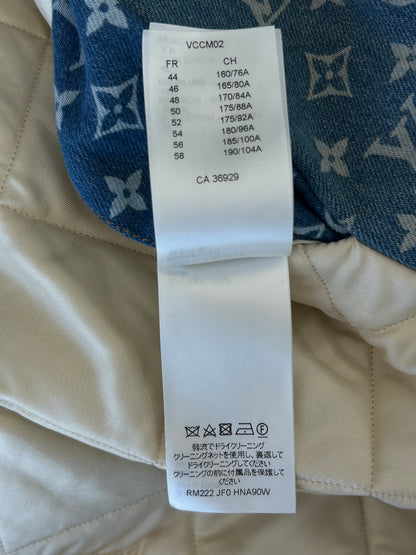 Louis Vuitton Blue Monogram Distressed Floral Workwear Jacket