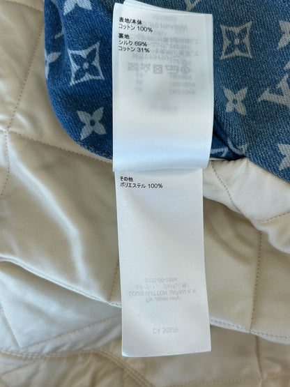 Louis Vuitton Blue Monogram Distressed Floral Workwear Jacket